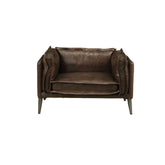 Porchester Distress Chocolate Top Grain Leather Chair Model 52482 By ACME Furniture